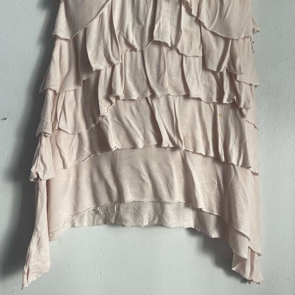 Vintage 90’s Y2K Free People tiered ruffle lace racerback tank top sz S - Picture 3 of 8